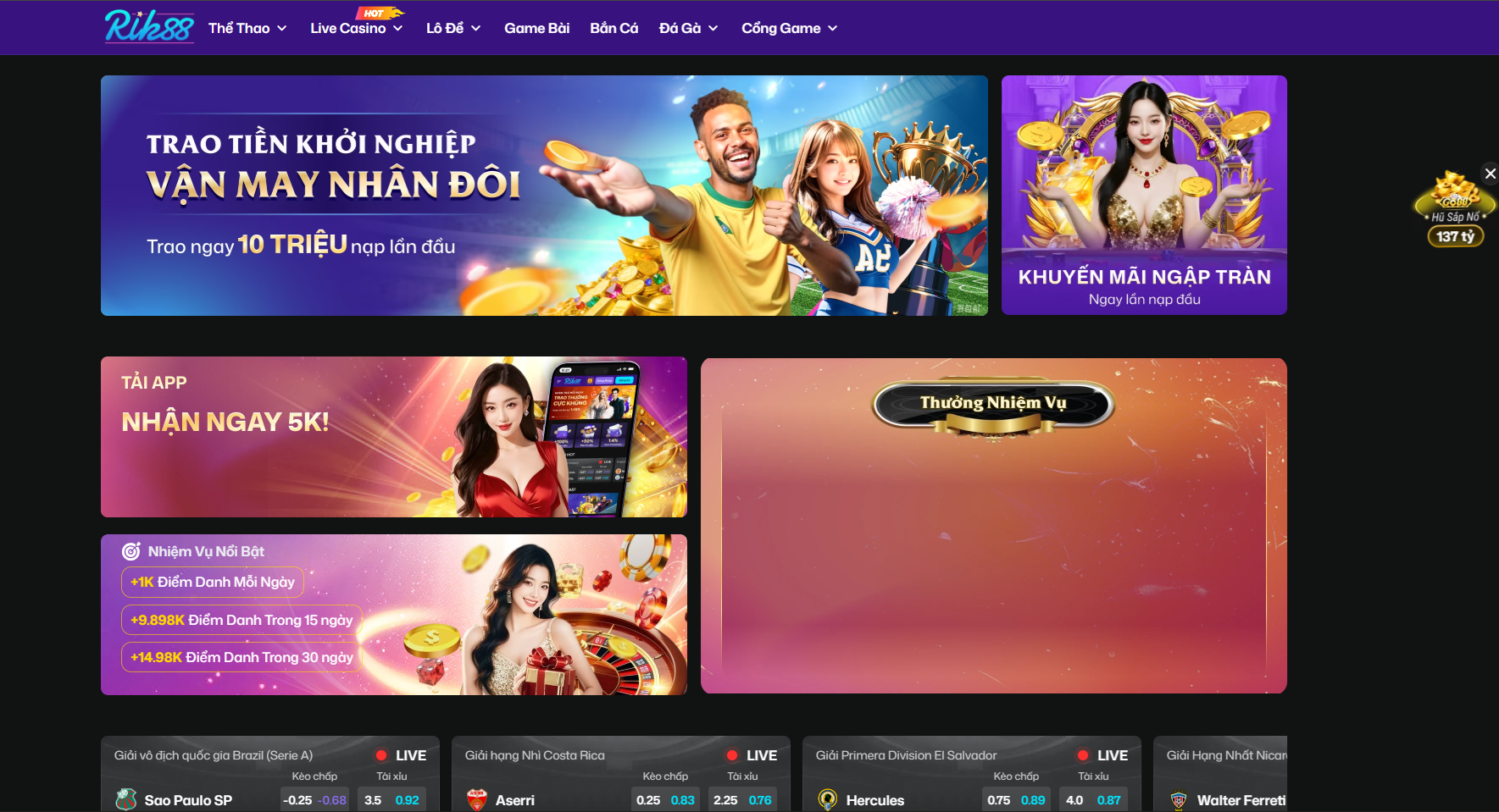 Trải nghiệm giao diện RIK88 hiện đại, hỗ trợ tiếng Việt đầy đủ